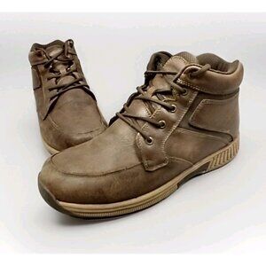 Orthofeet Highline 487 Mens 10 2E Wide Brown Boot Lace-Up Leather Comfort